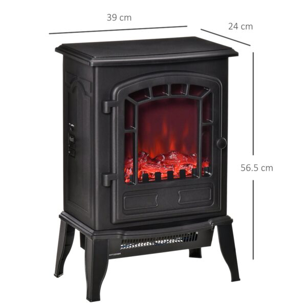 Camino Elettrico con Effetto Fiamma, Temperatura Regolabile Copertura 20-25m² - Nero