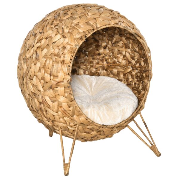 Cesta per Gatti in Rattan Sintetico Marrone Φ52x58cm