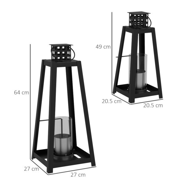 Set 2 Camini a Bioetanolo da Terra e da Tavolo per Interno ed Esterno, Copertura 15㎡, Nero