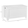 Panca Contenitore Multiuso in Legno MDF Apertura con Blocco di Sicurezza, 81x40x46cm, Bianco