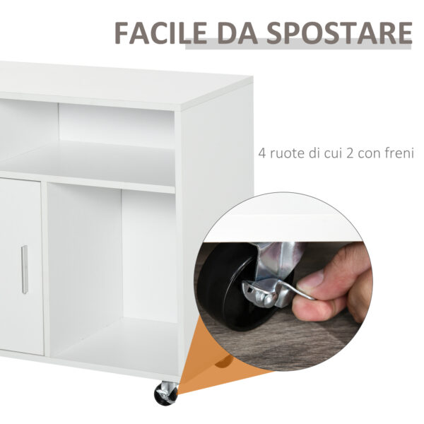 Mobile Porta Stampante con Cassetti Mobiletto Multiuso Bianco