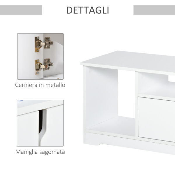 Mobile Porta TV Fino a 42" con Armadietto e Ripiani Aperti in Legno, 120x30x41cm