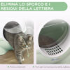 Lettiera per Gatti 4kg max con Paletta in PP e PC, 53x51x48cm, Bianca e Verde