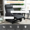 Poltrona Relax Massaggiante con Telecomando e 8 Programmi, Reclinazione e Poggiapiedi, 68x88x98cm, Nero