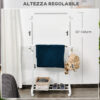 Appendiabiti Stender ad Altezza Regolabile con Fondo Portaoggetti e 4 Ruote, 68.5x42x87-145 cm