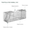 Gabbia Trappola per Animali Vivi Pieghevole in Acciaio, 81x26x34.5cm, Argento