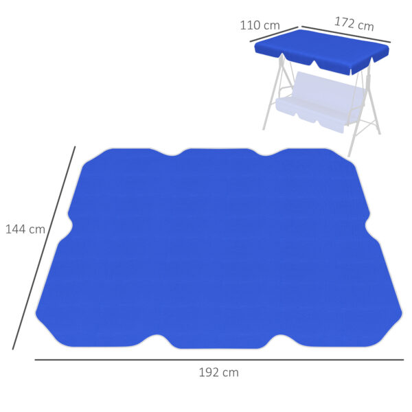 Tettuccio di Ricambio per Dondolo in Poliestere con Protezione UV50+, 192x144cm, Blu