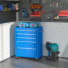 Carrello Porta Utensili da Officina con Cassettiera Azzurro 61.5 x 33 x 85cm