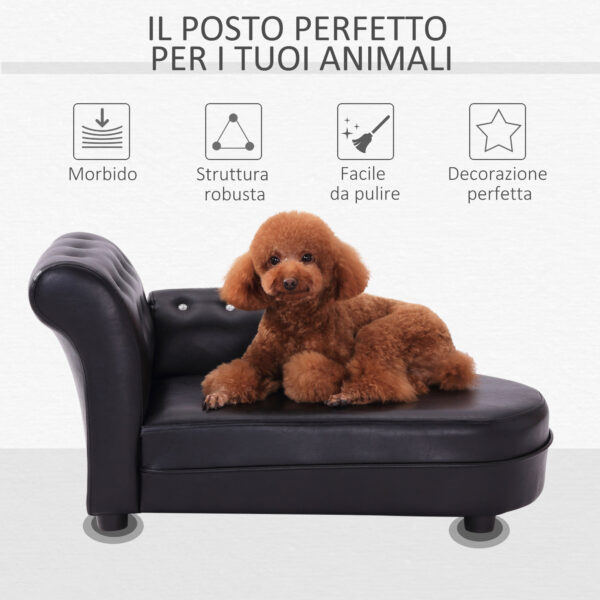 Divanetti per cani Chaise Longue Ottomana per Animali, Nero, 82.5x45x41.5cm