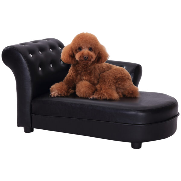 Divanetti per cani Chaise Longue Ottomana per Animali, Nero, 82.5x45x41.5cm