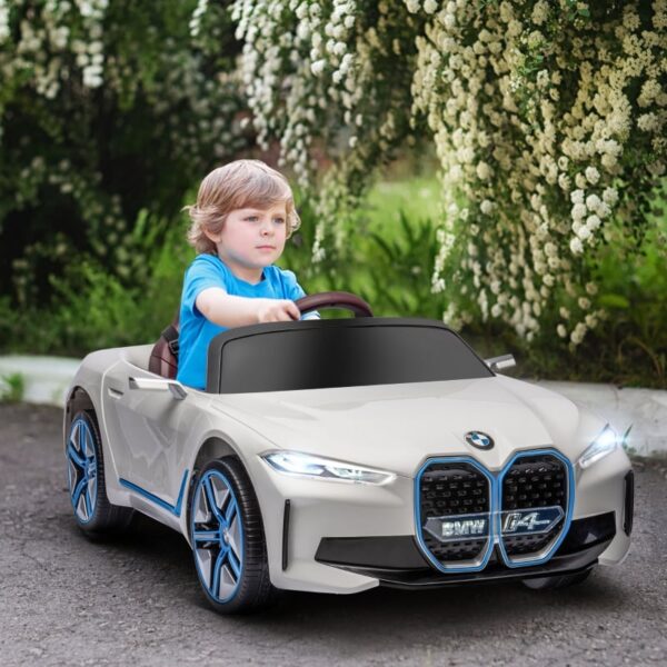 Macchina Elettrica per Bambini 3-8 Anni con Licenza BMW con Clacson e Fari, 115x67x45 cm, Bianca