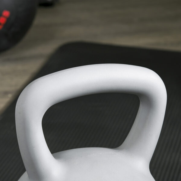 Kettlebell 10kg in PVC e Sabbia Metallica per Allenamento Spalle e Bicipiti, 22x22x29 cm, Grigio