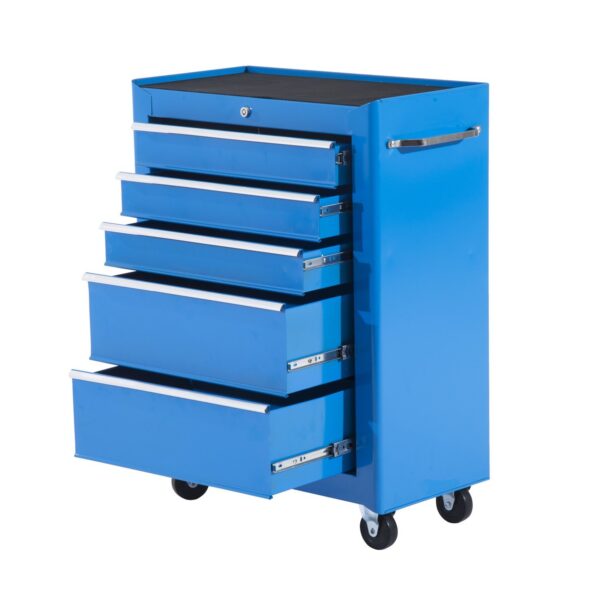 Carrello Porta Utensili da Officina con Cassettiera Azzurro 61.5 x 33 x 85cm