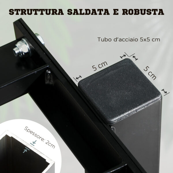 Porta Pesi con 2 Ripiani in Acciaio per Palestra, Casa e Ufficio, 92.5x50.5x80.5cm, Nero