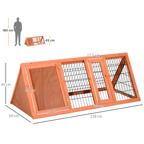 Gabbia per Conigli in Legno di Abete, 118x50x45cm