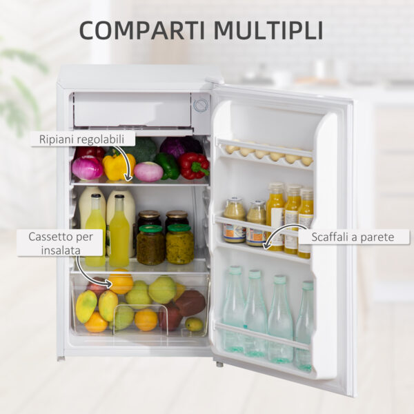 Frigo Portatile 91L con Termostato Regolabile, Scaffali a Parete, Ripiani e 1 Cassetto, 47.5x44.2x84 cm