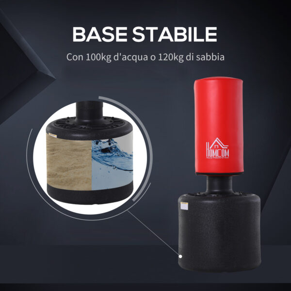 Sacco Boxe da Terra Altezza Regolabile 145-172cm con Base Riempibile