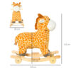 Dondolo a Forma di Giraffa con Ruote per Bambini 3-6 Anni  - Giallo