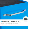 Carrello Porta Utensili da Officina con Cassettiera Azzurro 61.5 x 33 x 85cm