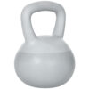 Kettlebell 10kg in PVC e Sabbia Metallica per Allenamento Spalle e Bicipiti, 22x22x29 cm, Grigio