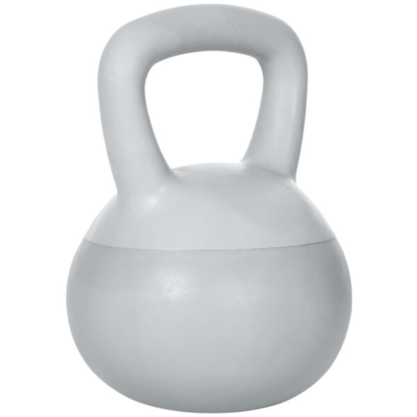 Kettlebell 10kg in PVC e Sabbia Metallica per Allenamento Spalle e Bicipiti, 22x22x29 cm, Grigio