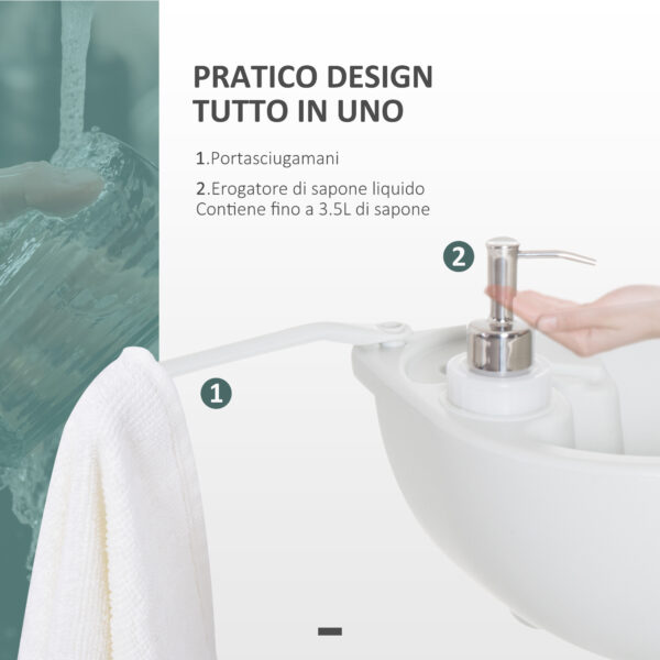 Lavabo Portatile da Campeggio con 2 Ruote, Serbatoio Acqua 17L, cisterna di Scarico 24L e Serbatoio Sapone 3.5L