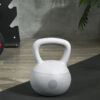 Kettlebell 10kg in PVC e Sabbia Metallica per Allenamento Spalle e Bicipiti, 22x22x29 cm, Grigio