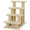 Scaletta per Animali Domestici con 4 Gradini e Morbido Rivestimento Beige