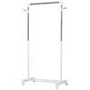 Appendiabiti Stender ad Altezza Regolabile con Fondo Portaoggetti e 4 Ruote, 68.5x42x87-145 cm