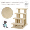 Scaletta per Animali Domestici con 4 Gradini e Morbido Rivestimento Beige