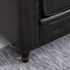 Divano Chesterfield Due Posti Trapuntato in Ecopelle Marrone Scuro 160 x 84 x 80 cm