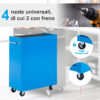 Carrello Porta Utensili da Officina con Cassettiera Azzurro 61.5 x 33 x 85cm