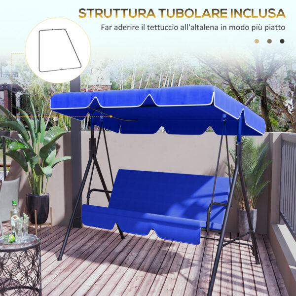 Tettuccio di Ricambio per Dondolo in Poliestere con Protezione UV50+, 192x144cm, Blu