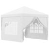 Gazebo 3x3 m Pieghevole e Impermeabile con Pannelli Laterali, in Acciaio e tessuto Oxford, Bianco