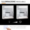 Armadietto Pensile da Bagno con Anta Specchio e Luci a LED 60x50x15cm