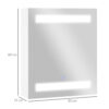 Armadietto Pensile da Bagno con Anta Specchio e Luci a LED 60x50x15cm