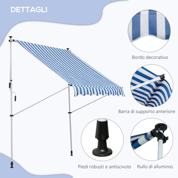 Tenda da Sole da Esterno a Rullo con Manovella, Altezza e Angolazione Regolabile, 200x150cm