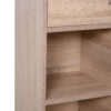 Libreria Scaffale in Legno a 3 Ripiani con 4 Scompartimenti e 2 ante in Legno Naturale 61.5x29.5x80cm