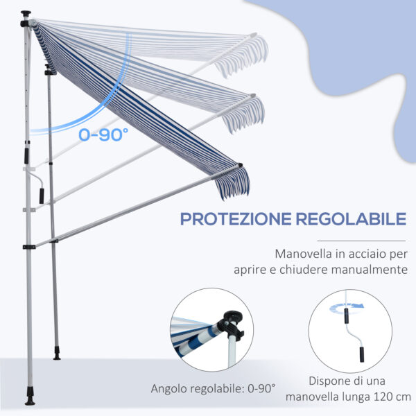 Tenda da Sole da Esterno a Rullo con Manovella, Altezza e Angolazione Regolabile, 200x150cm