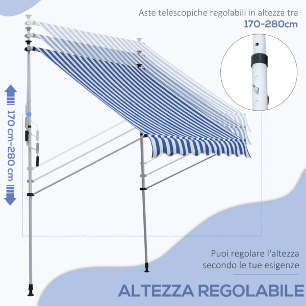 Tenda da Sole da Esterno a Rullo con Manovella, Altezza e Angolazione Regolabile, 200x150cm