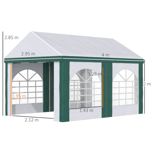 Tendone da Giardino per Feste per 12 Persone con Doppio Ingresso, Picchetti e Funi Incluse, 400x295x285cm