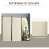 Paravento aPieghevole a 3 Pannelli, Frangivista Divisorio per Ambienti in Metallo e Poliestere 253x50x182cm Beige