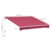 Tenda da Sole a Manovella Copertura Impermeabile 400x250cm Rosso