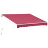 Tenda da Sole a Manovella Copertura Impermeabile 400x250cm Rosso