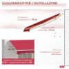 Tenda da Sole a Manovella Copertura Impermeabile 400x250cm Rosso