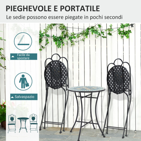 Set di 2 Sedie Pieghevoli da Giardino, Colore Verde