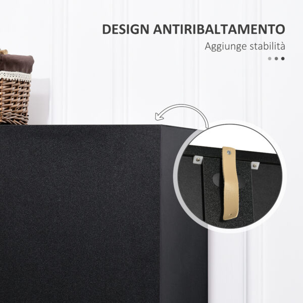 Armadio 2 Ante Moderno con 4 Ripiani, Guardaroba in Legno MDF 80x40x180cm, Nero