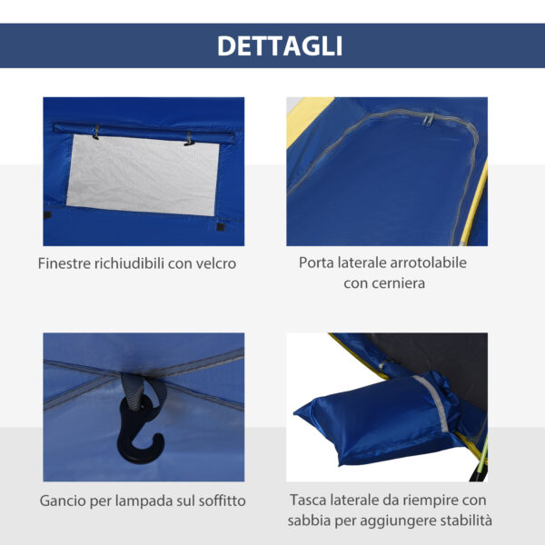 Tenda da Spiaggia Pop Up con Finestre Traforate e Porta Richiudibile