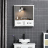 Mobiletto Bagno Pensile con Antine a Specchio, 55x17.5x60cm - Bianco