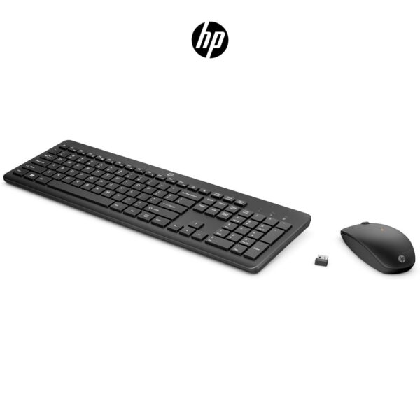 HP 230 Combo Tastiera e Mouse Wireless, fino a 1 anno di Autonomia, Digitazione Silenziosa, Tasti Scelta Rapida e 12 Funzioni, Tastierino Numerico, 1600 DPI, Rotella Scorrimento, Nera